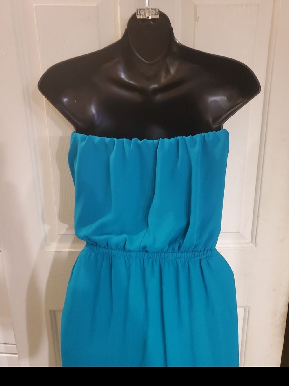 Express Strapless Teal Dress - Picture 6 of 8